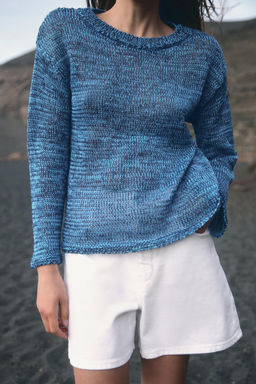 RIBBON TRIM KNIT SWEATER