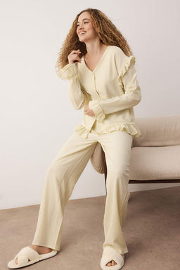 Tas Duz Crinkle Dokuma Pijama Tak?m? THMAW26PT00102 - Trendyolmilla фото 2