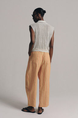 PANTAL?N RAYAS CON LINO ZW COLLECTION / Naranja - Zara фото 3