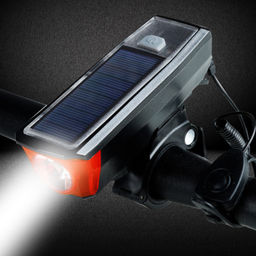 Фонарь передний COMIRON SUNPOWER корпус: ABS, IPX4; свет: T6, 350lm аккум: 2000 mAh USB сигнал 120Дб POWER BANK полная зарядка от солнца /уп 80/ - Галеонтрейд фото 3