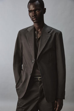 BLAZER RELAXED FIT TRAJE MEZCLA ALGOD?N / Marr?n - Zara фото 5