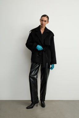 Полупальто с поясом и отлетной кокеткой - Mollis фото 2