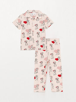 Polo Yaka K?sa Kollu 101 Dalma?yal? Bask?l? K?z Bebek Pijama Tak?m