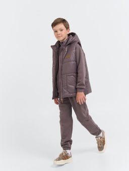 Жилет со съемным капюшоном Темный шоколад 7+ - Bungly фото 11