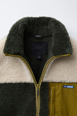 CAZADORA BORREGUILLO COLOR BLOCK / Khaki - Zara фото 10
