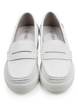 03-YD122-3 WHITE Лоферы женские (натуральная кожа)