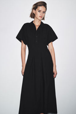 ZW COLLECTION POPLIN SHORT SLEEVE DRESS - Zara фото 2