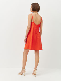 Платье мини на тонких бретелях с пуговицами по спинке - TO BE ONE фото 2