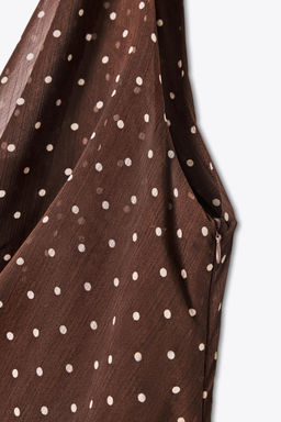 DRAPED NECK POLKA DOT DRESS - Zara фото 5