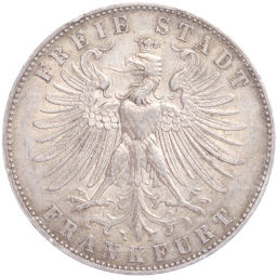 Монета 1 талер 1862 года Франкфурт Немецкий фестиваль стрельбы