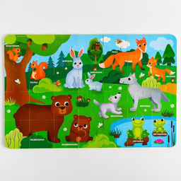 МАКСИ - пазл Мамы и малыши, размер 50х33 см, 28 деталей, Крошка Я  фото 2