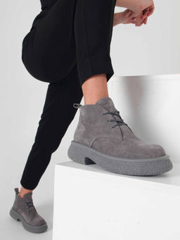 Ботинки EDART 308.агата gr. серый замок замша б/байка - Ed'art фото 16