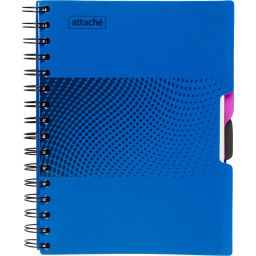 Тетрадь А5,140л,кл,спир,пласт.обл,2разд Attache DIGITAL синий 876750  фото 2