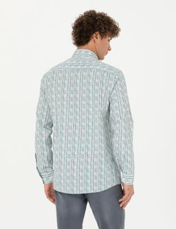 Рубашка Pierre Cardin Regular Fit мятная с длинным рукавом