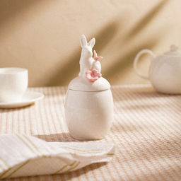 Банка для сыпучих SL Home Лесные кролики, 220 мл, 7.5?16 см, фарфор, белая