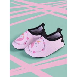 Коралловые тапочки аквашузы детские Единорог розовый