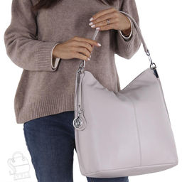 Сумка женская кожаная 18307 gray white Polina&Eiterou  в Новосибирске