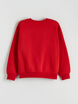 Bisiklet Yaka New York Bask?l? K?z ?ocuk Sweatshirt