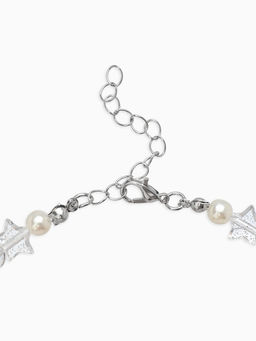 Бусы детские "Выбражулька" стиль, бабочка, цвет бело-розовый в серебре