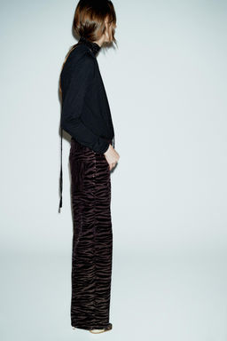 SEQUINNED VELVET TROUSERS - Zara фото 3