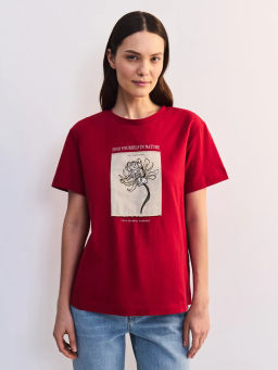 Футболка из хлопка с принтом ZR2605023425-70 / Zarina