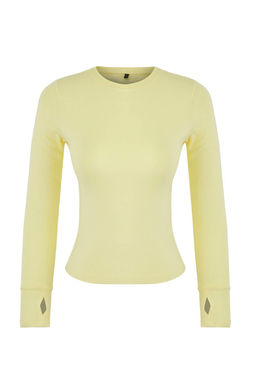 Sar? Viskon/Yumusak Kumasl? Parmak Gecme Detayl? Esnek Orme Bluz TWOAW25BZ00014