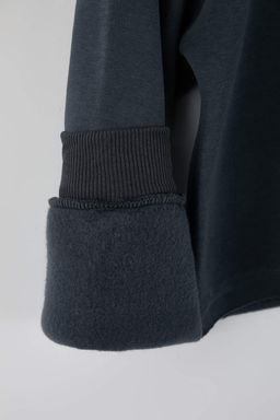 Ekru Kal?n Ici Polarl? Bisiklet Yaka Crop Orme Sweatshirt TWOAW26SW00093 - Trendyolmilla фото 20