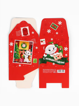 Цена за 3 шт. Коробка складная Новогодняя почта, 12 ? 12 ? 12 см