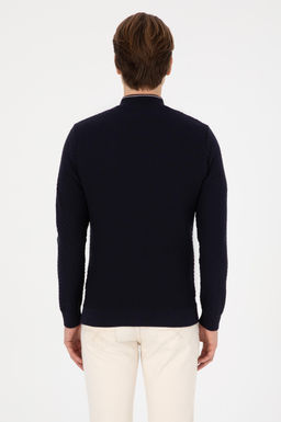 Erkek Slim Fit Yar_m Fermuarl_ Lacivert Kazak - U.s. polo assn фото 5