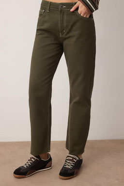 TRENDYOLMILLA Ac?k Mavi Pacas? Kesikli Yuksek Bel Straight Jeans TWOAW25JE00307  фото 21