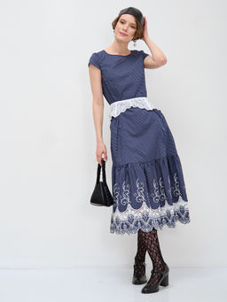 Платье миди с кружевом OD-269-3