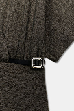 VESTIDO MIDI PIQU? CINTUR?N / Verde oscuro - Zara фото 9