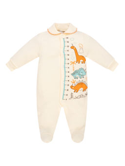 Комбинезон ясельный бежевый ростомер дино