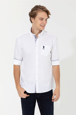 Мужская белая рубашка с длинным рукавом - U.s. polo assn фото 2