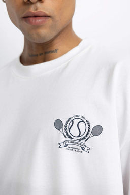 DeFactoFit Футболка Oversize с круглым вырезом и короткими рукавами с принтом на спине  фото 6