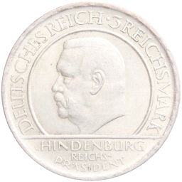 3 рейхсмарки 1929 года A Германия 10 лет Веймарской конституции