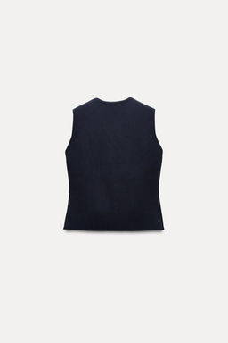 PLAIN KNIT TOP WITH GOLD BUTTON - Zara фото 13