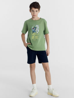Футболка для мальчиков зеленая с печатью - Mark formelle фото 2