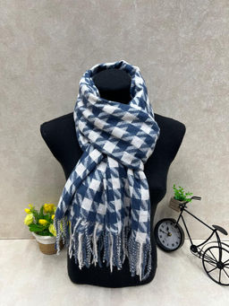 Палантин в клетку из кашемира, мультицвет