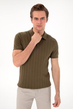 Erkek Slim Fit Polo Yaka Haki Triko Ti__rt Sepette S_rpriz _ndirim - U.s. polo assn фото 3