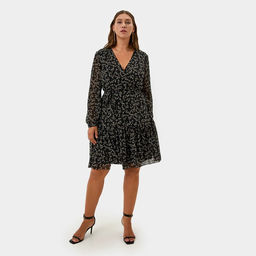 Платье женское короткое MIST plus-size, чёрное, размер 54