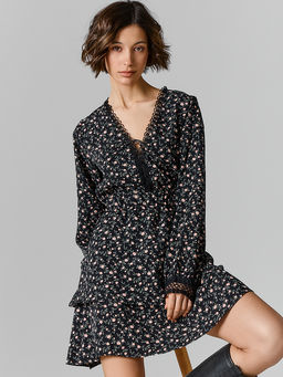 Платье женское черное с цветочным принтом - Mark formelle фото 3