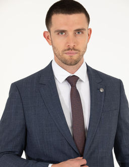 _ndigo Slim Fit Y_n Kar___ml_ Tak_m Elbise