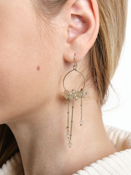 Серьги PR3026 зол-белый