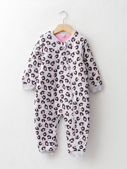 Bisiklet Yaka Uzun Kollu Bask?l? K?z Bebek Fermuarl? Uyku Tulumu