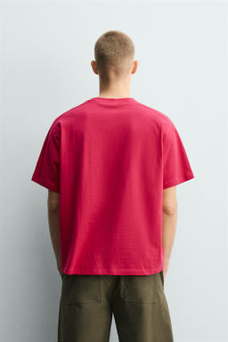CAMISETA RELAXED FIT COSTURAS / Fucsia