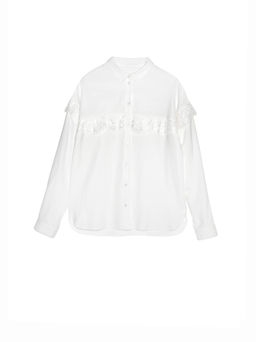 CONTE Однотонная рубашка из вискозы LBL 1036 off-white - Conte elegant фото 3