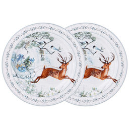 НАБОР ТАРЕЛОК ЗАКУСОЧНЫХ LEFARD CHRISTMAS 2 ШТ. 19 СМ ОЛЕНЬ (КОР=20НАБ.)