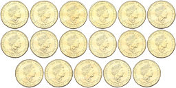 Набор из 17 монет 1 доллар 2024 года Австралия Национальная лига регби (в альбоме)