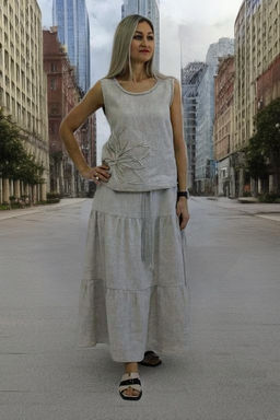 Юбка умягченный лен 100%